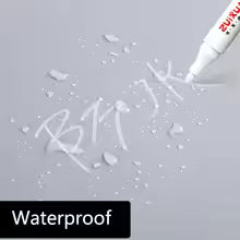 Pro White Marker Pens set Oily Waterproof White Gel Pen DIY Graffiti Sketching Marker Stationery Writing School Supplies brush