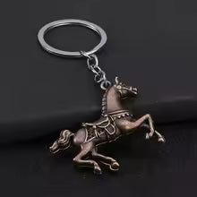 New Fashion 3D Three-dimensional Metal War-horse Keychain