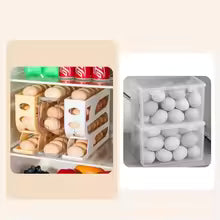 4 Layers Automatic Rolling Egg Holder Rack Fridge Egg Storage Box Container Kitchen Refrigerator Egg Dispenser Fridge Organizer 131 sold