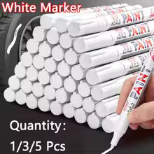 Pro White Marker Pens set Oily Waterproof White Gel Pen DIY Graffiti Sketching Marker Stationery Writing School Supplies brush