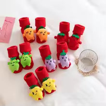 Infant Christmas Santa Claus Warm Slippers Children Sock Newborn
